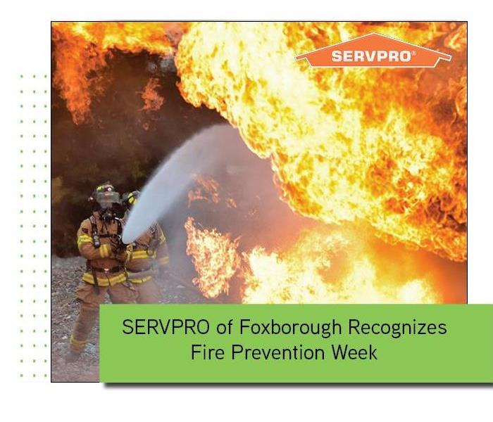 firefighter in background with white box and SERVPRO logo 