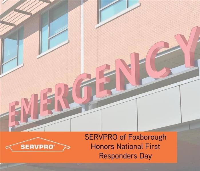 Emergency room photo with orange text box and SERVPRO logo
